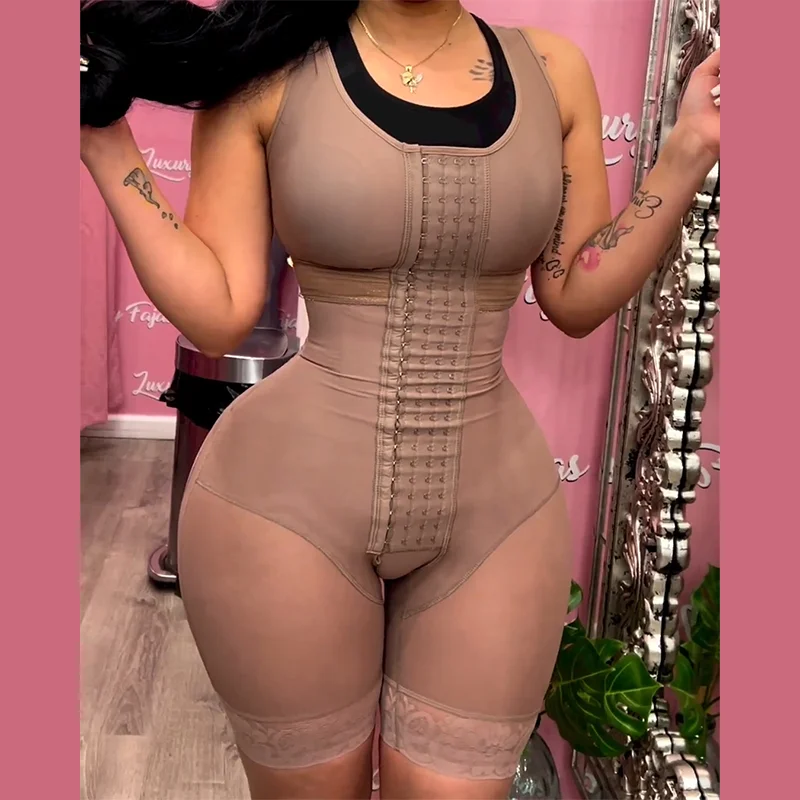 Fajas Colombianas High Compression Flatten Abdomen Body Shaper Tummy Control  Butt Lifter Shapewear Waist Trainer Bodysuit