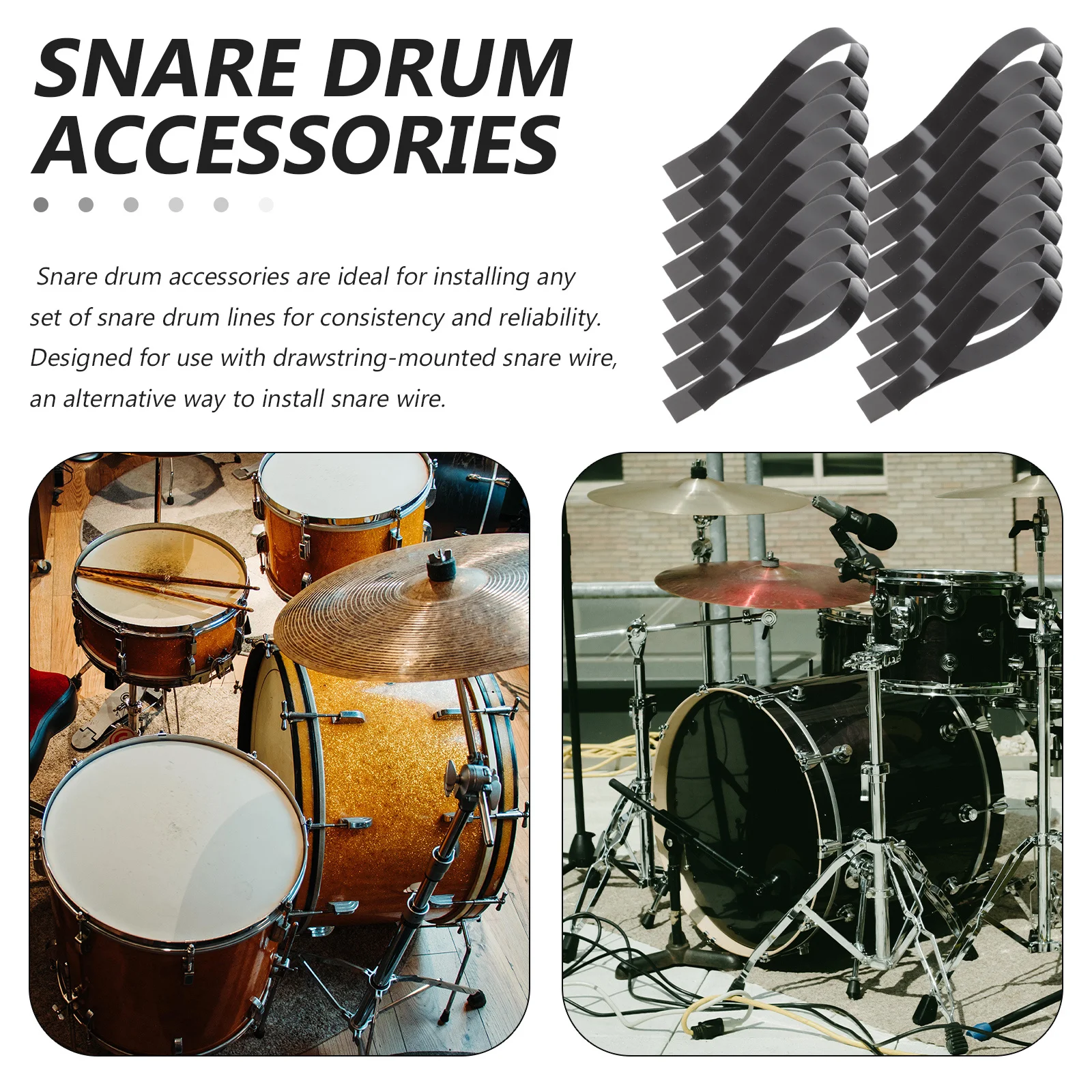

20 Pcs Drum Wire Mounting Straps Snare Sling Belt Carrier Stand System Harness Parts Bass