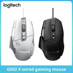 Najlepsza cena hybrydowa gra na myszach długi na baterie życie 25600 Dpi Logitech G502 X czujnik światła Gamer RGb Gaming Mouse przewodowy