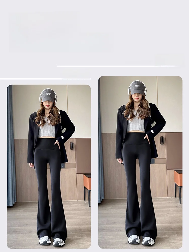 High Waist Yoga Pants Women's Spring Autumn 2025 New Sle Slimming Tight Bot Bell Bot ark Pants Casual Nine Point L...