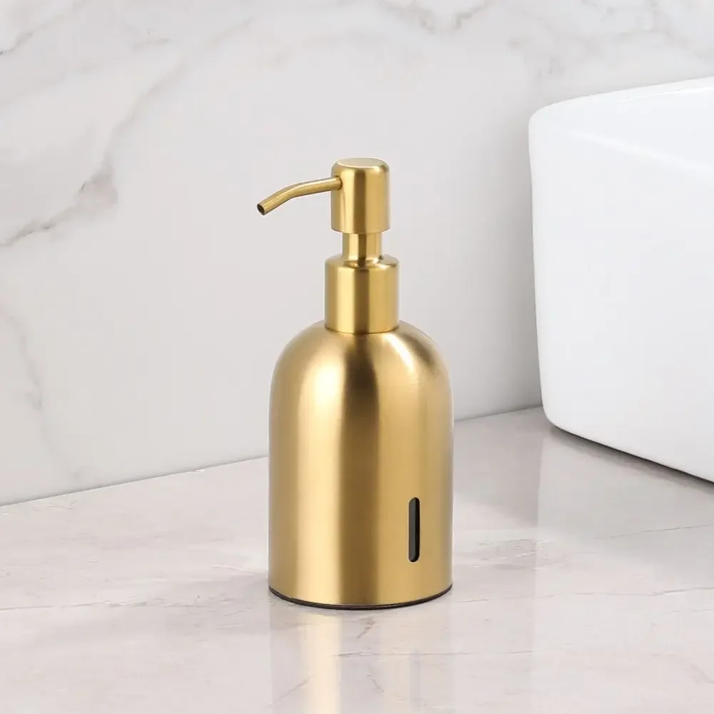 Stainless Steel PressSoap Dispenser Bottle, Refillable Reusable Pump for Hand Sanitizer Liquid Soap, Bathroom Accessory