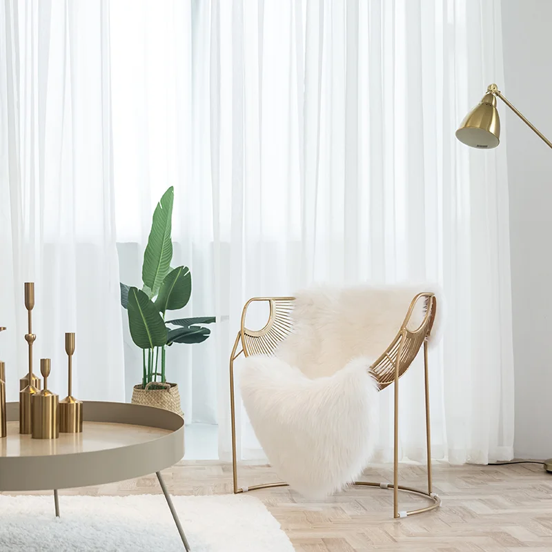 

Modern Soft Solid White Tulle Curtains for Living Room Bedroom Yarn Window Treatments Voile Sheer Partition Door Screen Cortains