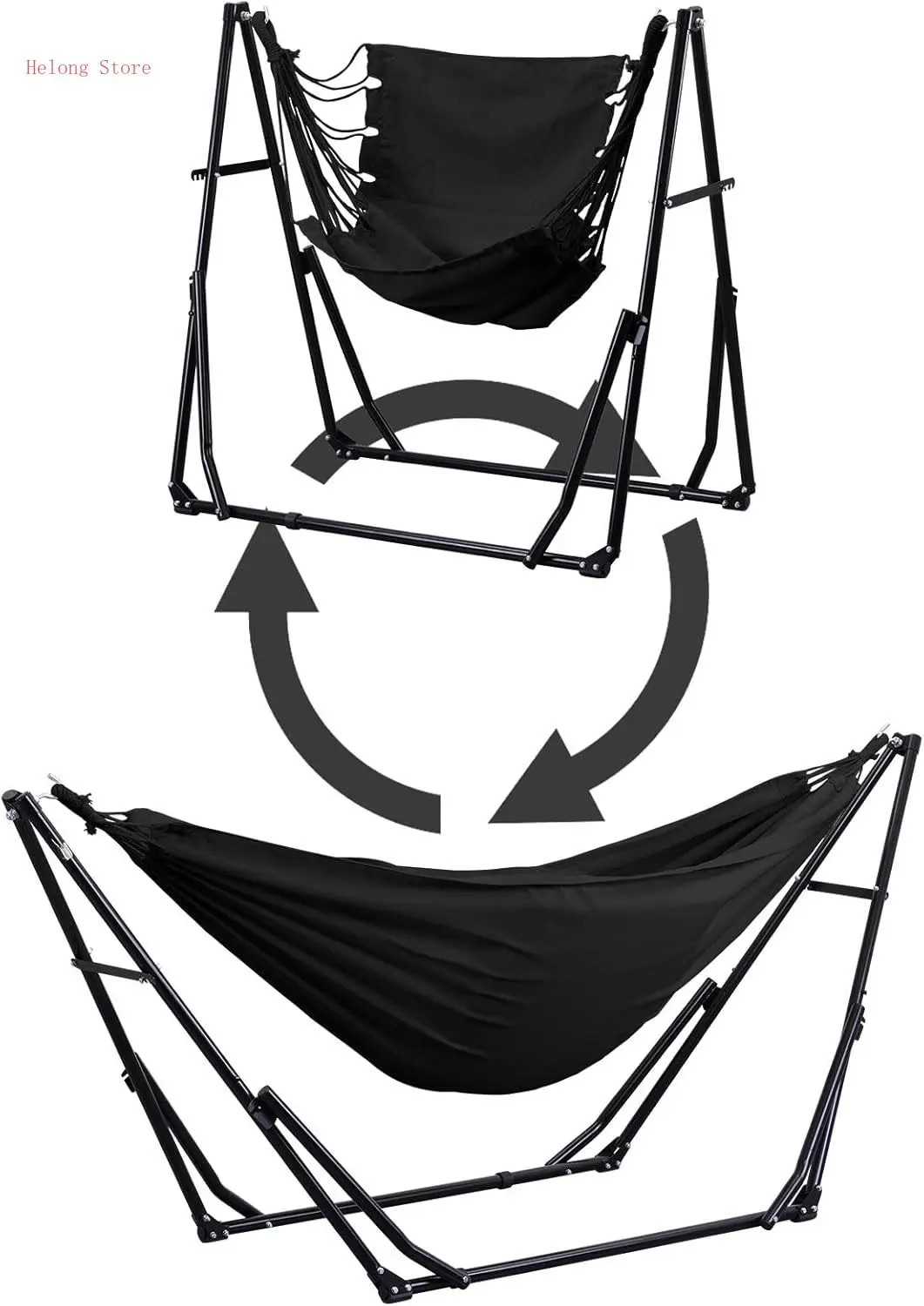2 in 1 Hammock with Stand, Outdoor Hammock Swing Chair with Portable Heavy Duty Stand, Multi-Functional Hammock Stand