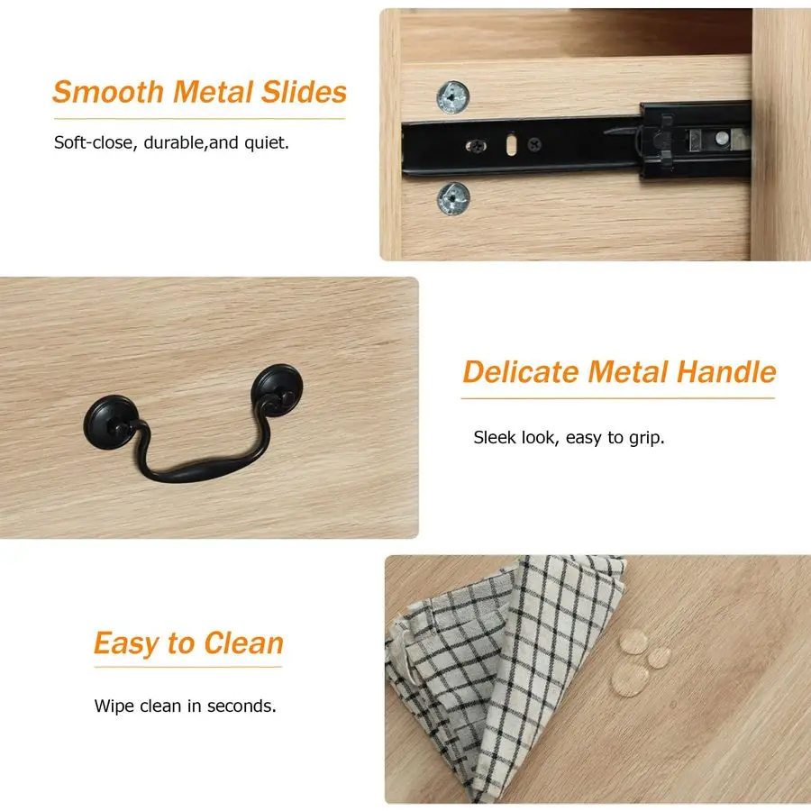 خزانة ذات أدراج ثلاثية الأدراج لغرفة نوم الأطفال وخزانة أطفال للحضانة، وخزانة منضدة خشبية ذات 3 أدراج مع خزانة ذات أدراج واسعة للنوم