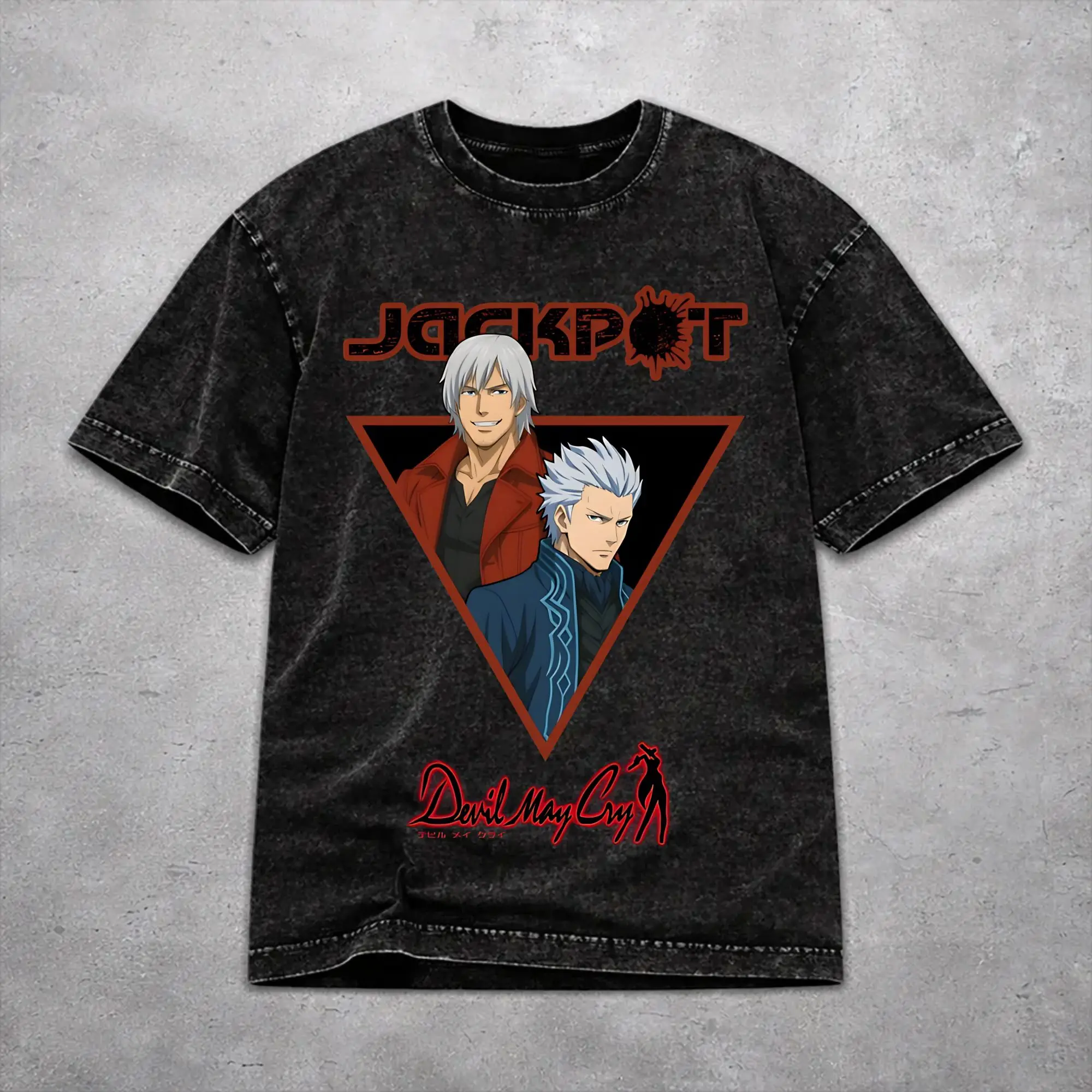 Casual Women Men Devils May-Cry 3 Tee Shirt Washed Style  T Shirts Tops