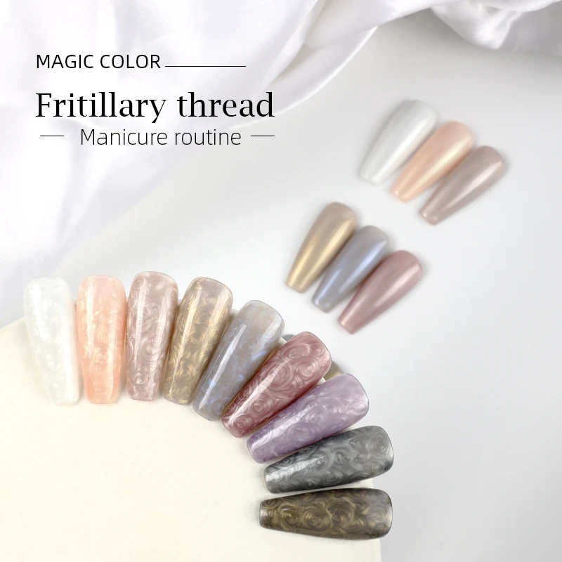 AS 9 colori Pearl Shell Thread Gel smalto per unghie Set Semi permanente Soak Off UV LED Gel smalti per unghie per Nail Art Design