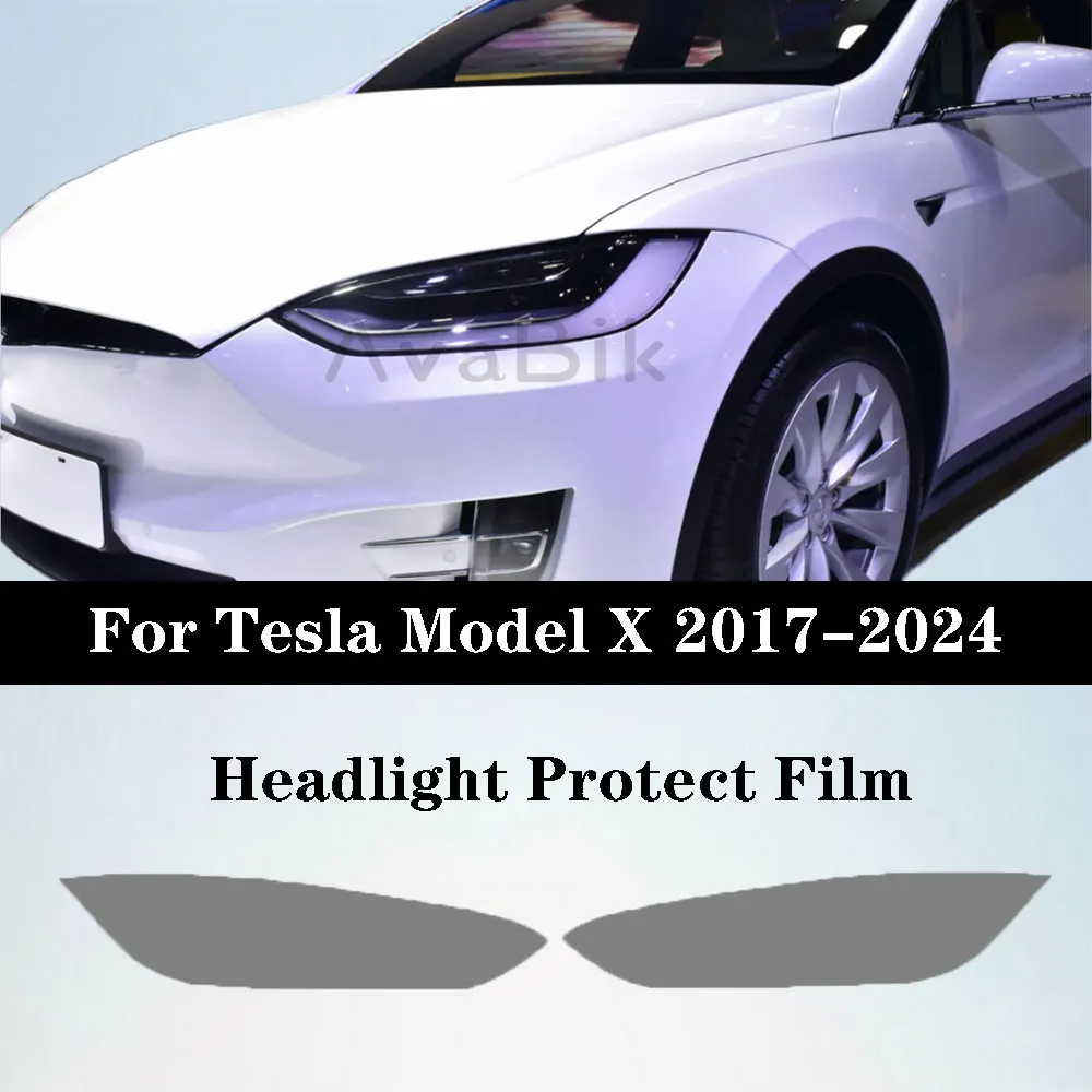 

For Tesla Model X Car Headlight Tint Turn Purple pre-cut paint Protective Film PPF Blackened TPU Sticker Car Light Accessories