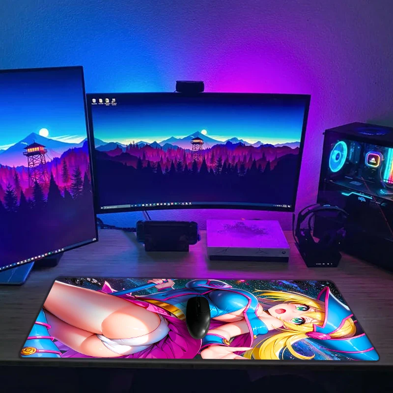 Mouse Mat Dark Magic Girl YU-GI-OH Anime Gaming Mouse Pad XXL 800x400 Computer Accessories Soft  Keyboard Carpet Full Cover Size