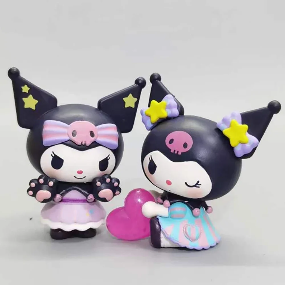 Kuromi Sanrio Anime Figure 7Cm oggetti da collezione Kawaii Toys Candy Party Christmas Halloween Cake Decoration regali per bambini