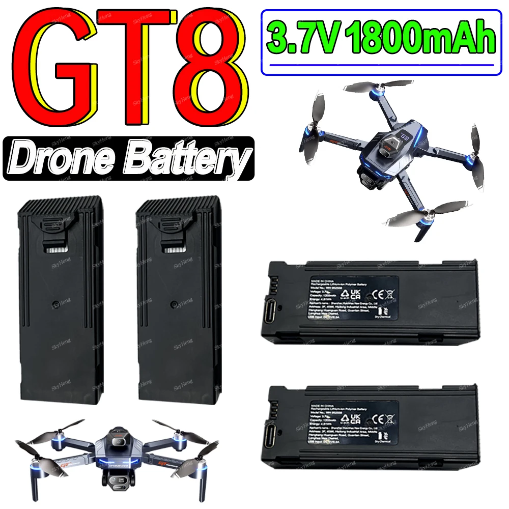 Batterie originale pour Drone GT8 RC, 3.7V, 1300mAh, pour accessoires de Drone GT8, pièces d'avion GT8 RC, batterie remplaçable