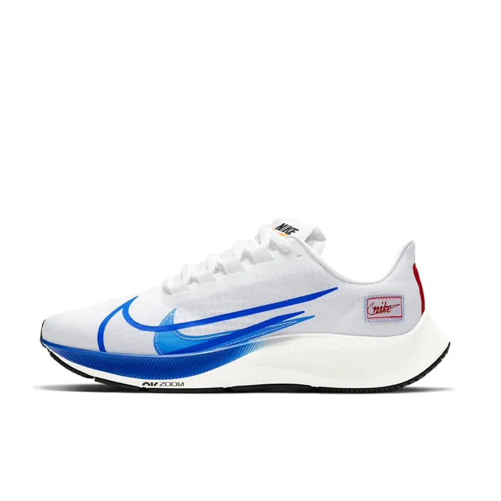 Nike Original Air Zoom Pegasus 37 Low Top Sneakers Blue and White Breathable Wearable Durable Running Shoes