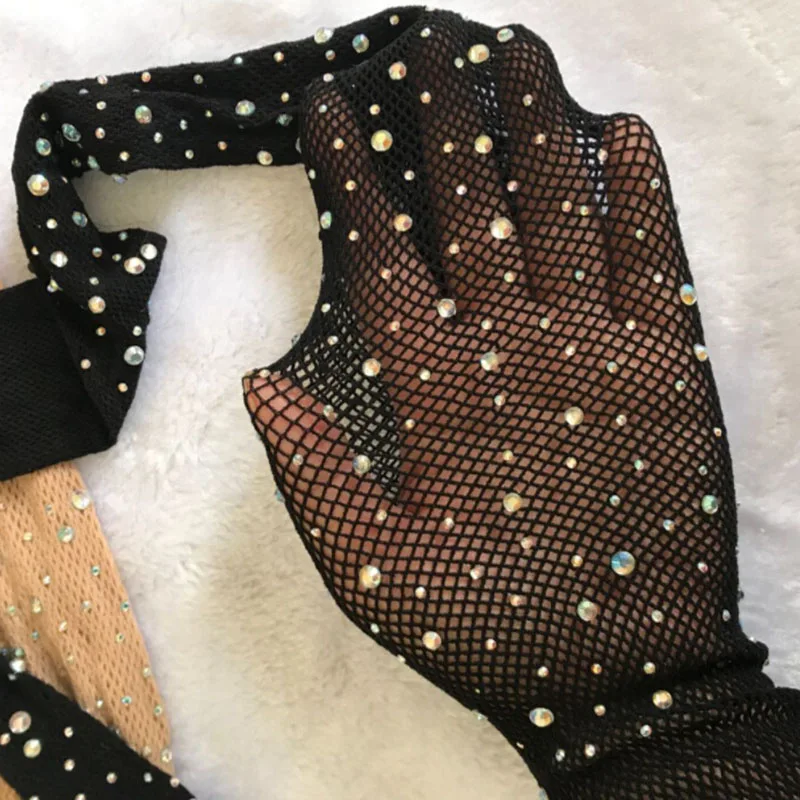Summer Fishnet Diamond Pantyhose Women Sexy Fashion Shiny Net Tights ,Female Slim Rhinestone Sexy Glitter Mesh Thin Pantyhose #