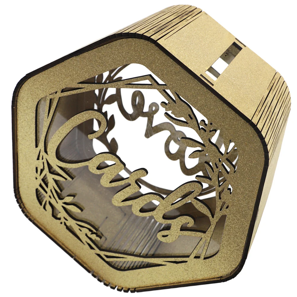 

Wood Card Box Hexagonal Natural Wood Hollow Greeting Card Box Wedding Reception Storage Gift Envelope Holder Anniversary