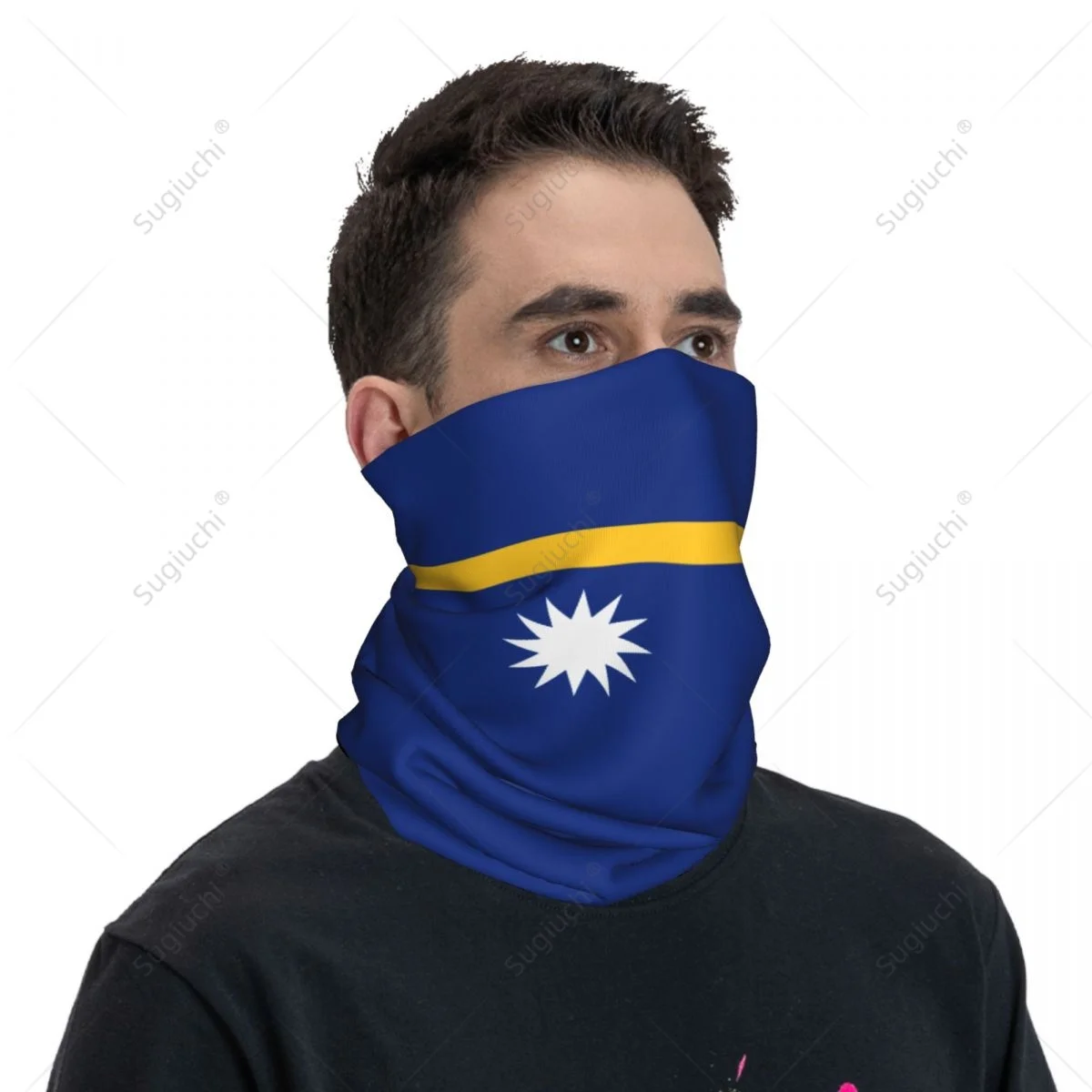 Unisex Nauru Flag Neckerchief Scarf Neck Face Mask Scarves Neck Warmer Seamless Bandana Headwear Cycling Hiking