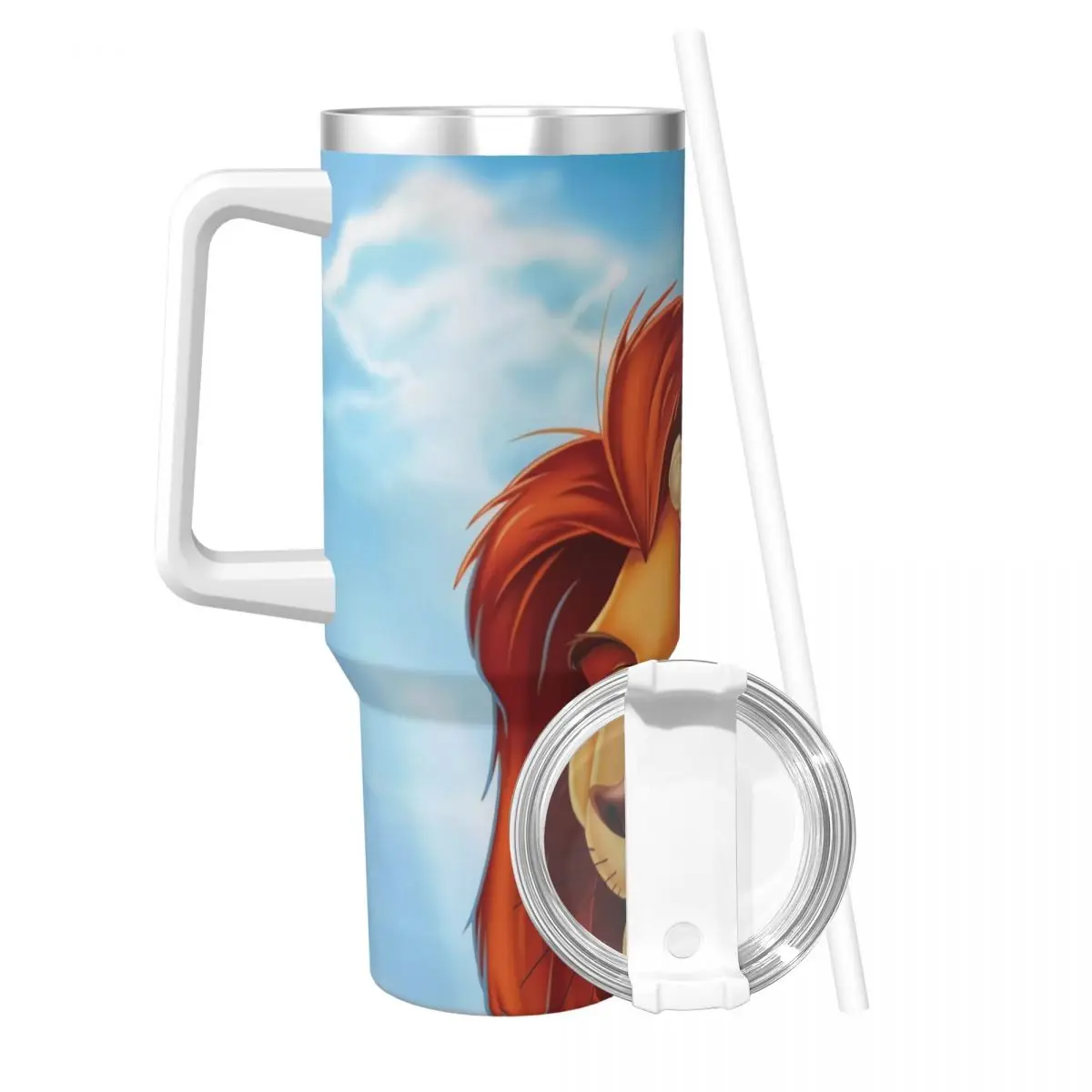 Mufasa And Simba Stainless Steel Tumbler Lion King Camping Mugs Cup Large Thermal Cups Keep Heat Hot Drinks Tea Water Bottle