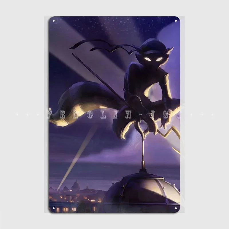 Sly Cooper Midnight Metal Sign Wall Mural Home Create Plaques  Sly Cooper Tin Sign Poster