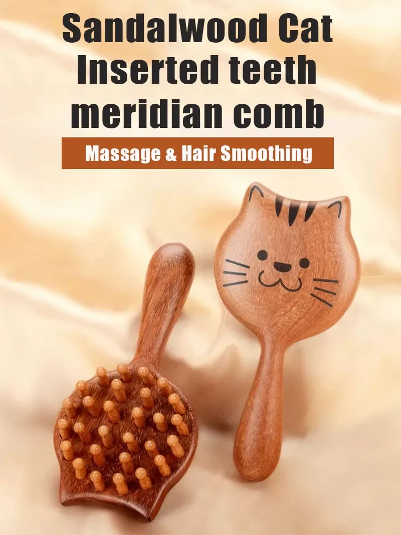 

Sandalwood Scalp Massage Comb 28 Coarse Toothed Head Gua Sha Brush Hair Body Massage Guasha Scraping Comb Scalp Meridian Combs