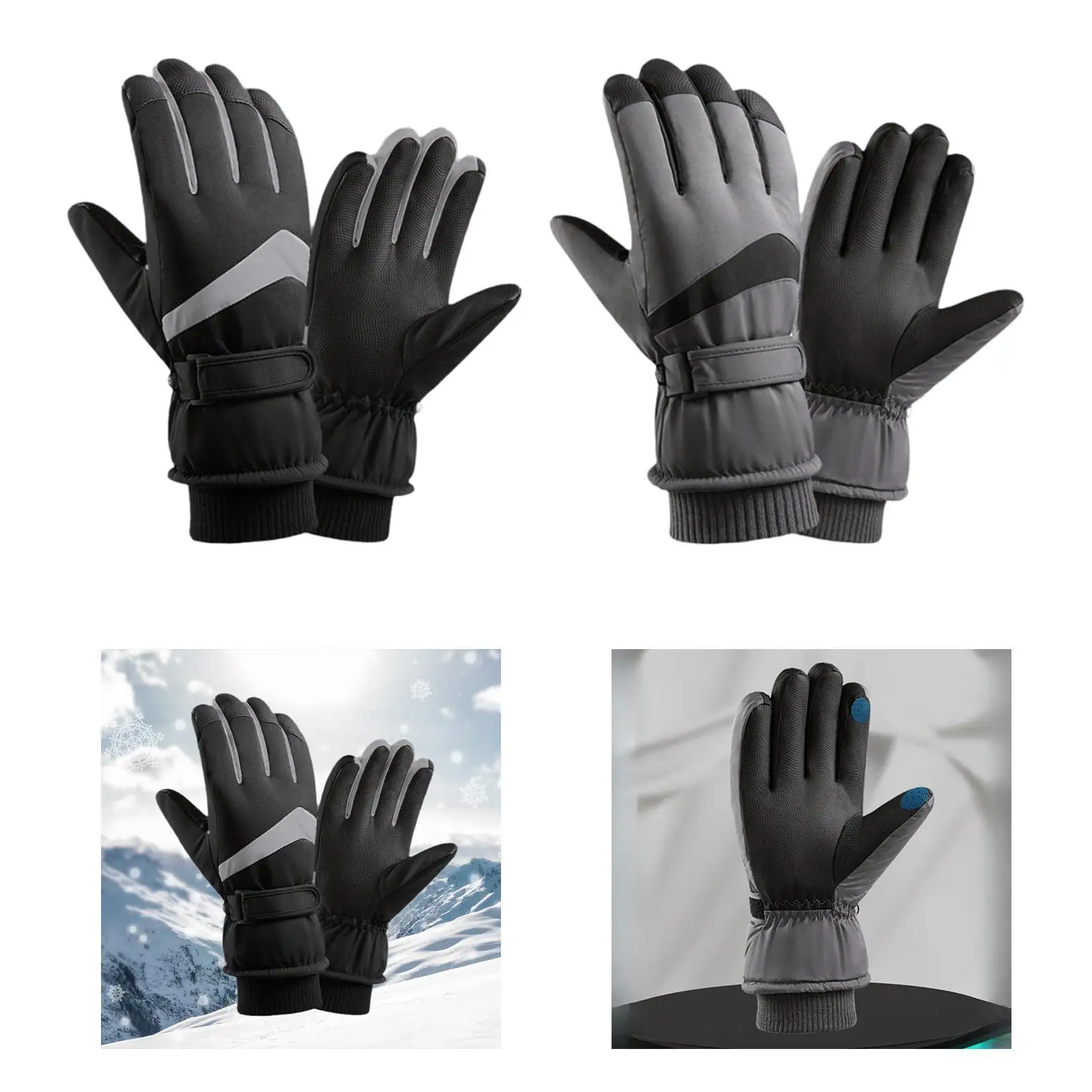 

Winter Warm Gloves Touch Screen Bicycle Gloves Hand Warm Windproof Snow Mitts for Outdoor Winter Sports Hiking Women Cycling