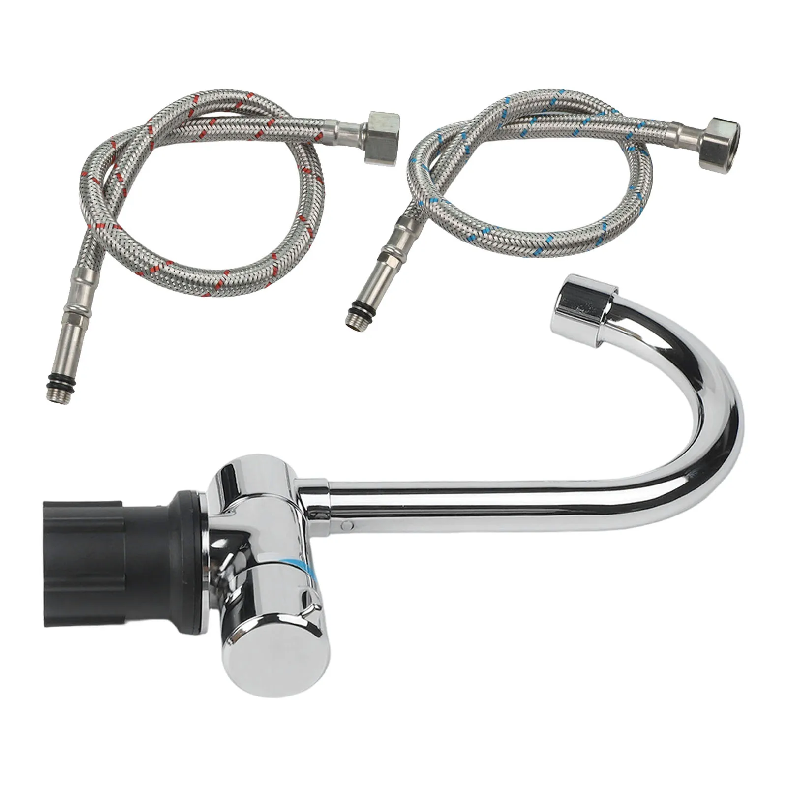 

Caravan Mixer Tap Outdoor Activities 180 Vertical Rotation Chrome Plated Finish For Yachts 360 Rotation Faucet