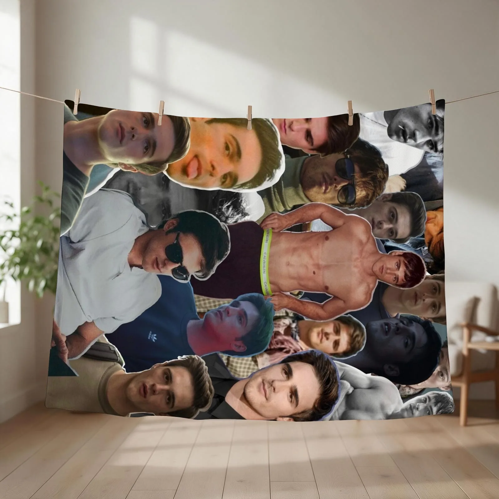 Jacob Elordi Collage Throw Blanket couch cozy soft plush fuzzy picnic outdoor blanket