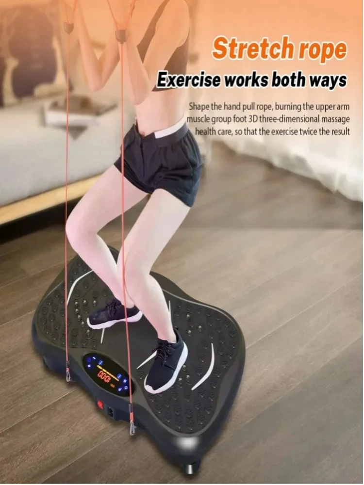 99-Gang Ganzkörper-Vibrationsplatte mit Bluetooth & Widerstandsbändern Heimfitness-Plattform für Gewichtsverlust, Fettverbrennung, Muskeltonus, Lymphdrainage & Ganzkörper-Workout-Trainingsgerät