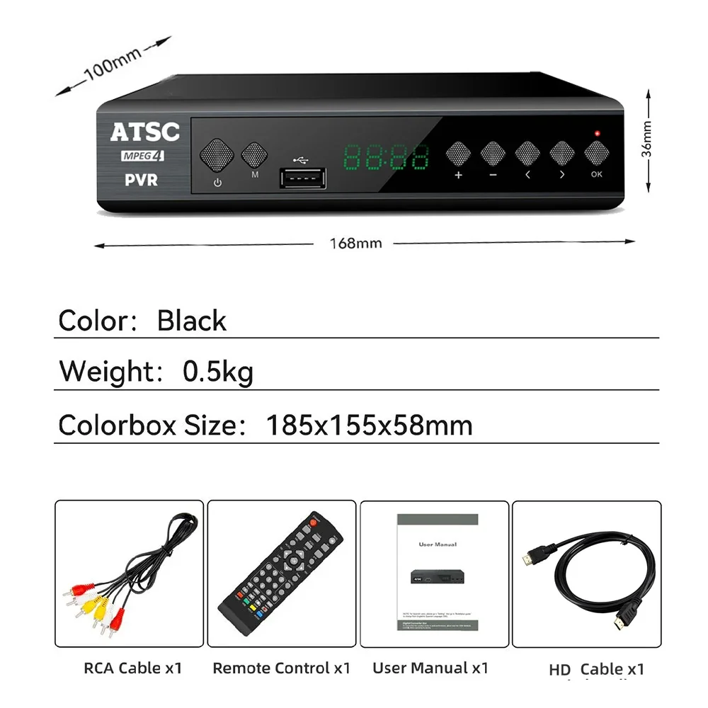 جهاز استقبال تلفزيون أرضي ATSC ، جهاز استقبال رقمي عالي الدقة ، موالف دولبي Ac3 ، الولايات المتحدة الأمريكية ، المكسيك ، كندا ، الكورية