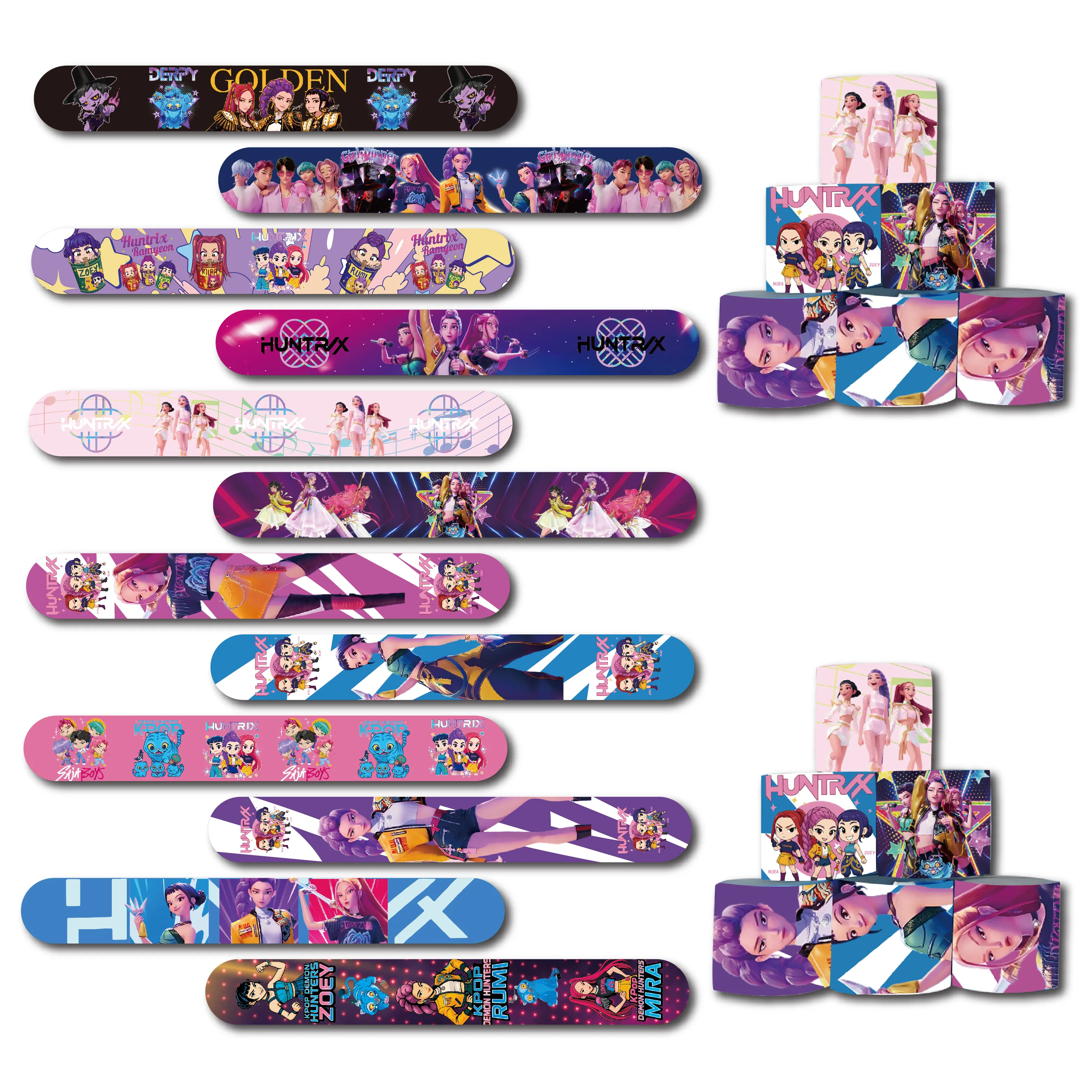 Kpop Demon Hunte Slap Bracelets Birthday Party Decoration Kpop Anime Snap Bracelet Wrisrtband for Party Favors Gift School Prize - Image 3
