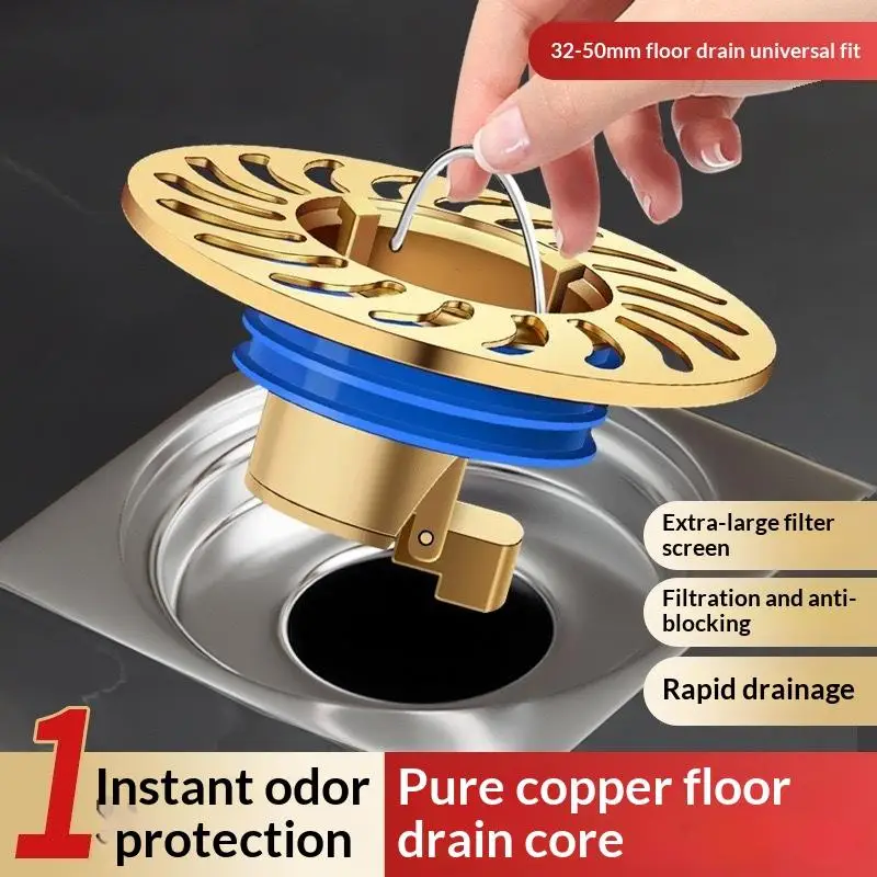 Anti-odor Floor Drain for Shower All Copper Material Insectproof Square 10x10cm Perfect for Bathrooms