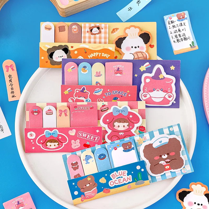Kawai Stationery Cartoon Combination Sticky Creative Message N Times Sticker Student Small Gifts Cute Handbook Note Paper Lovely