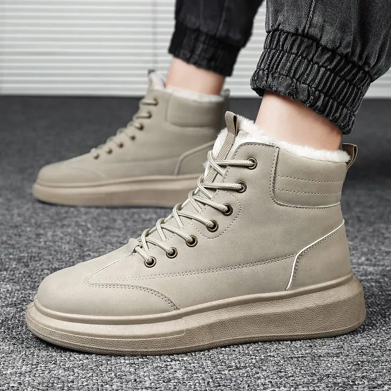 ​Men's Winter Snow Boots Warm Sheepskin Fleece Waterproof AntiSlip Thermal Insulation Clearance Sale​ Laceup Fashion Footwear