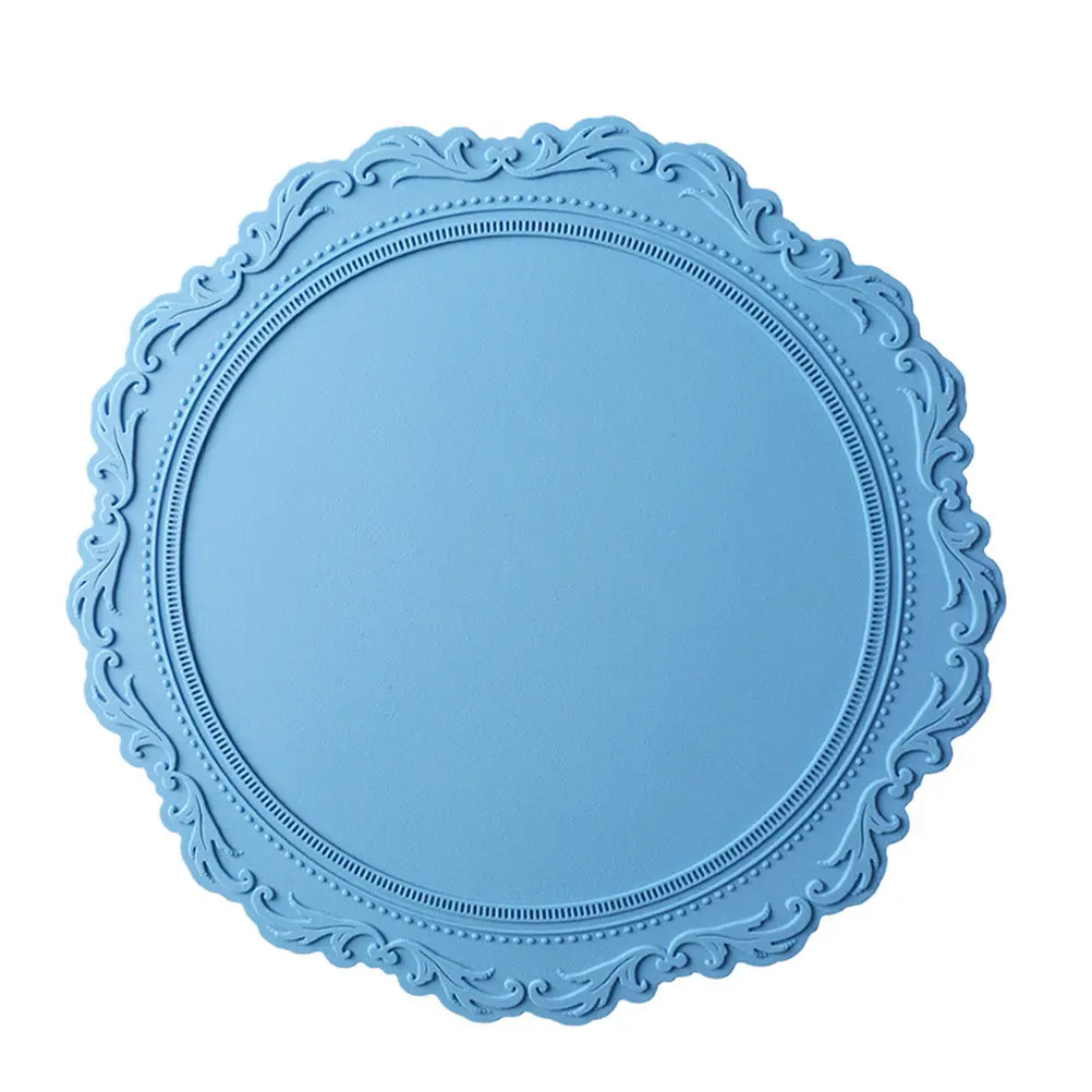 1Pcs Silicone Table Placemat European Embossed High Heat Resistant Pot Holder Heat Insulation Dinner Mat Wear Resistant Elegant