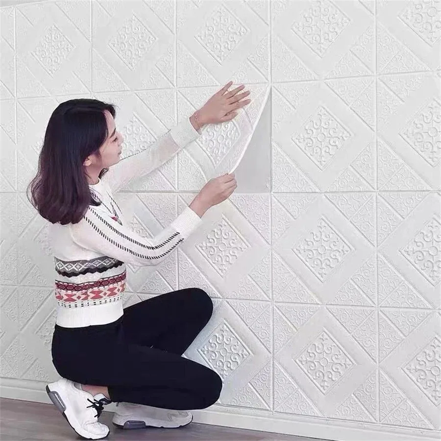 

20pcs 3D Wall Sticker Ceiling Self-adhesive Waterproof Anti Static Wallpaper Bedroom Living Room Background Classics Home Decor