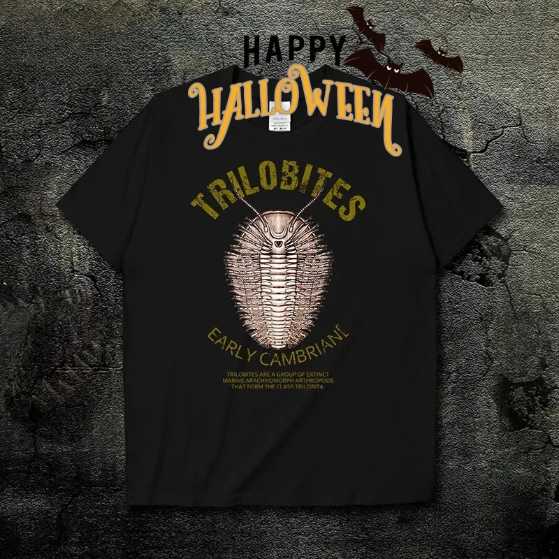 Ancient Creatures Trilobite Printing Natural Science Creative T-Shirt Cotton O-Neck Short Sleeve Men's T Shirt New Size S-3XL