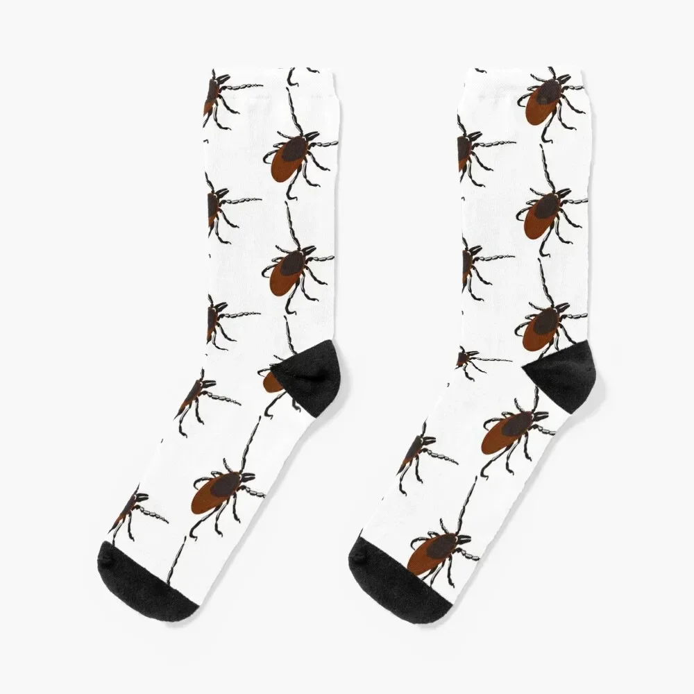 

Questing Deer Tick (Ixodes scapularis) Socks Rugby with print winter anti-slip Ladies Socks Men's