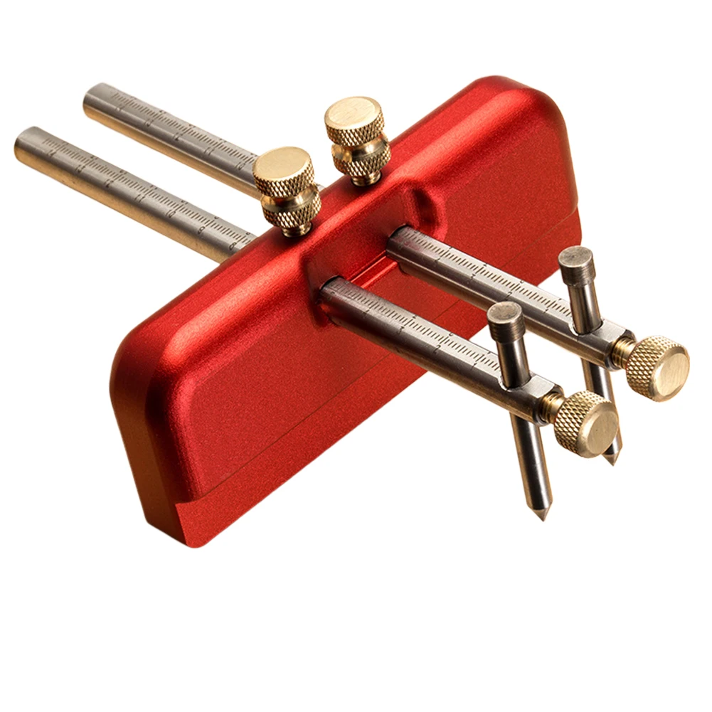 For DIY Enthusiasts Adjustable Gauge Aluminum Alloy Tool Marking Tools Versatile Applications Dual Adjustable Rods