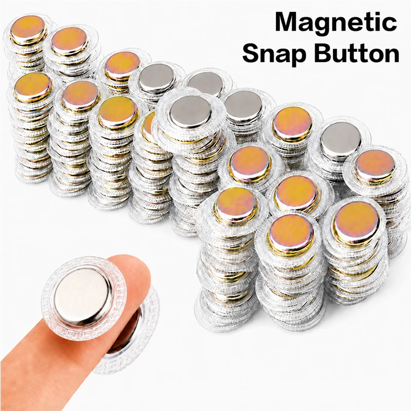 10pcs Invisible Hidden Sew Magnetic Snap PVC Hidden Purse Closure Fastener Snaps for Handbag Clothing Clasp Crafts Sewing Tools