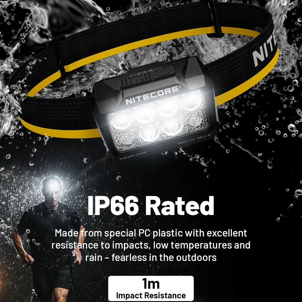 HA25 UHE Headlmap Nitecore HLB1500 Rechargeable Battery Lightweight 800 Lumens Running Headlight