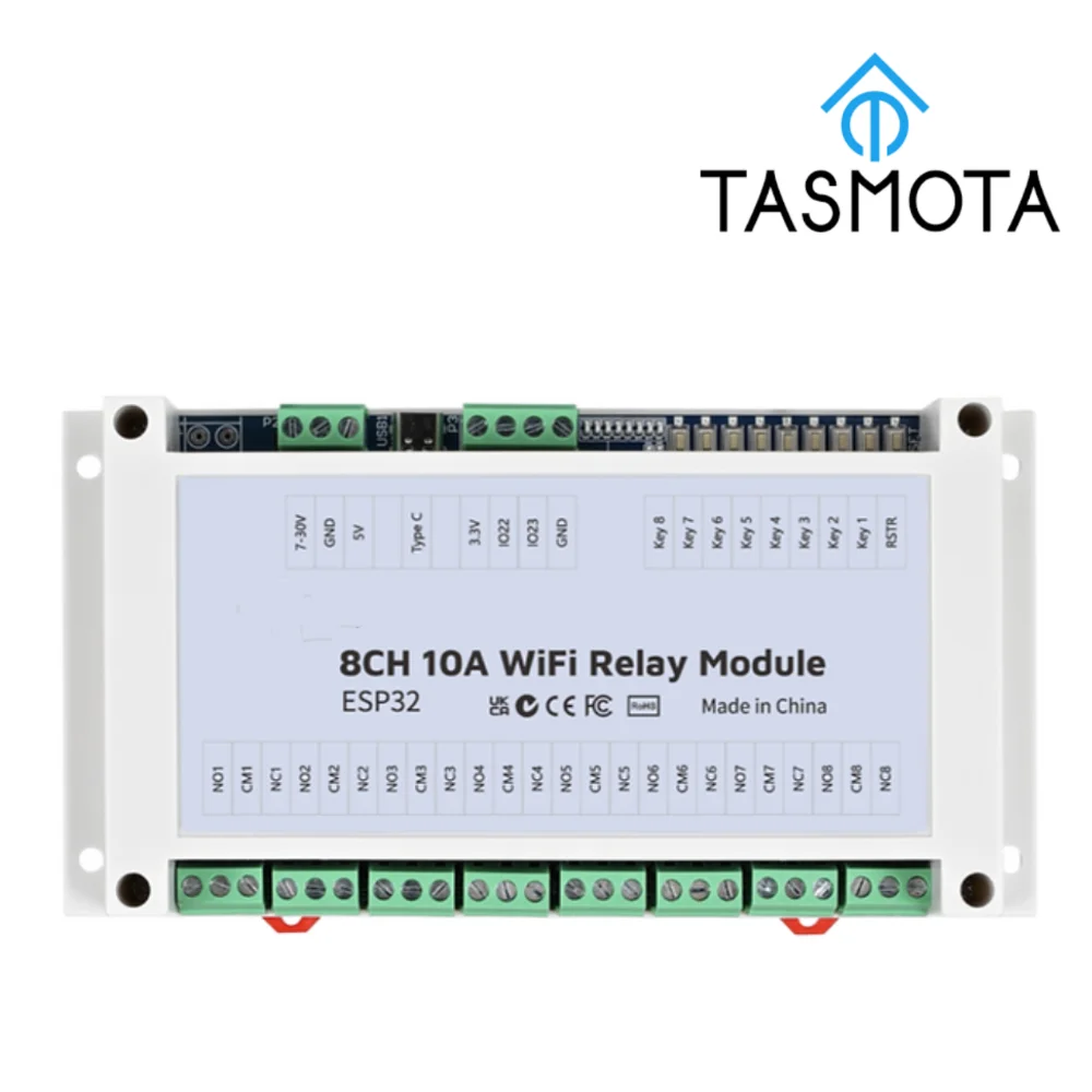 Tasmota 8CH ESP32 RF433 Inching/Self-lock Relay MQTT Works With Home Assistant 10A