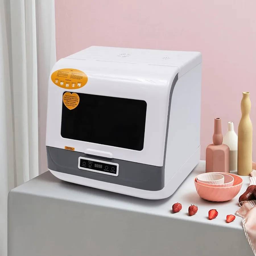 

Portable Countertop Dishwasher 8L Mini with 3 Washing Programs 360 Streak-Free Deep Cleaning for Apartments Dorms RVs in Stainl