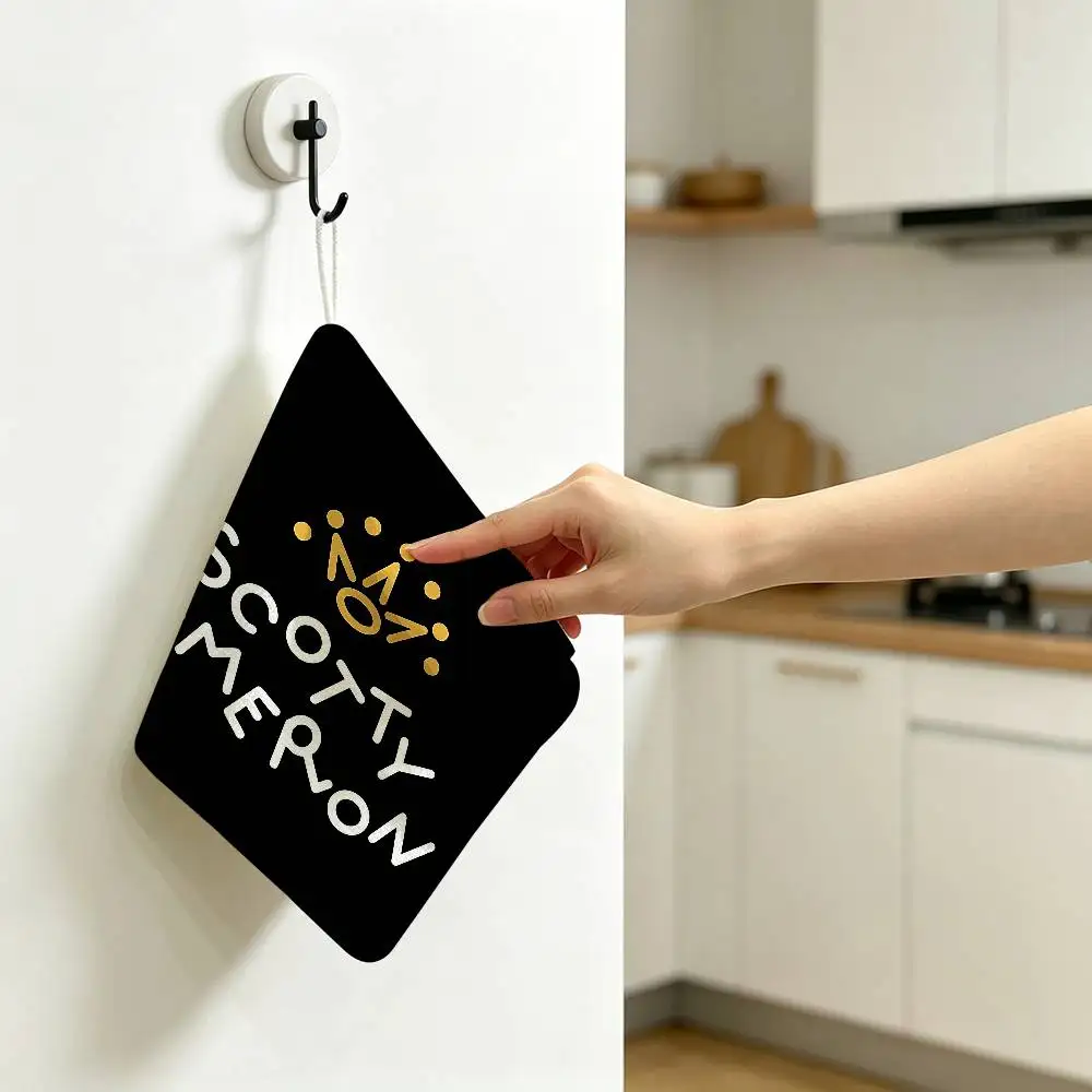 S-Scotty C-Cameron Sign Polyester Cotton Hand Wiping Towel, Hanging Towel, Quick Dry for Kitchen Bathroom Daily Supplies