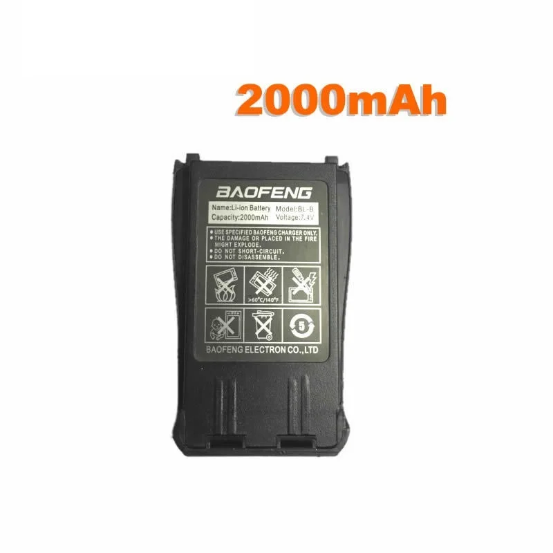 Baofeng 워키토키 UV-B5 UV-B6 듀얼 밴드 양방향 라디오용 리튬 이온 배터리, 최고 2000mAh