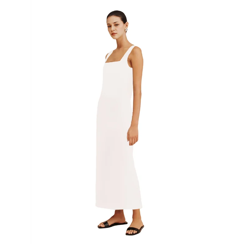 ABRT-robe longue moulante sans manches pour femmes, débardeur basique, couleur unie, décontractée