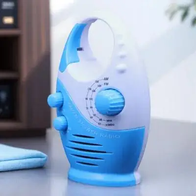 

1Pcs Waterproof Shower Radio Portable Am Fm Mini Radio Speaker Hanging Household Bathing Kitchen Bathroom Music Player