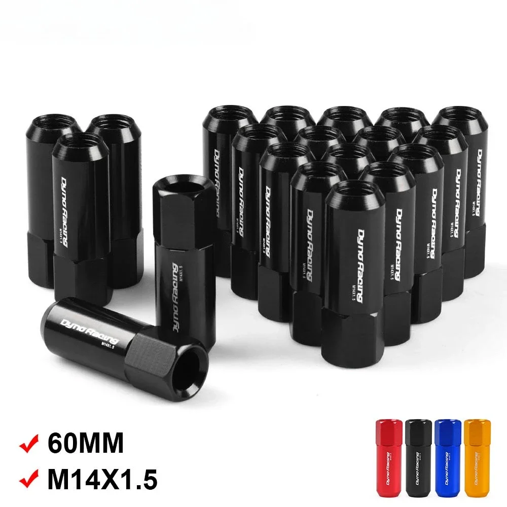 Auto-Modifikation 60MM 20-teiliges Set Radnaben-Schrauben Leichtgewichtige Aluminiumlegierung Reifenmuttern M14/M12X1.5 Universal – Detail 1