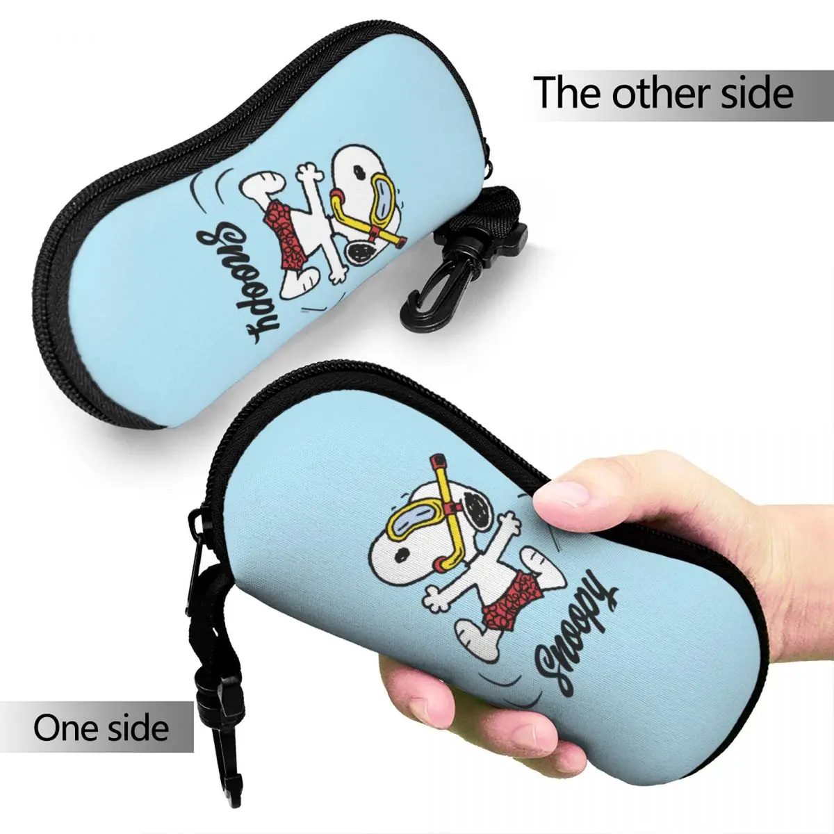 Peanuts Snoopy Scuba Diver Glasses Case Women Men Printing Accessories cartoon dog Sunglasses Storage Box Eye Contacts Case