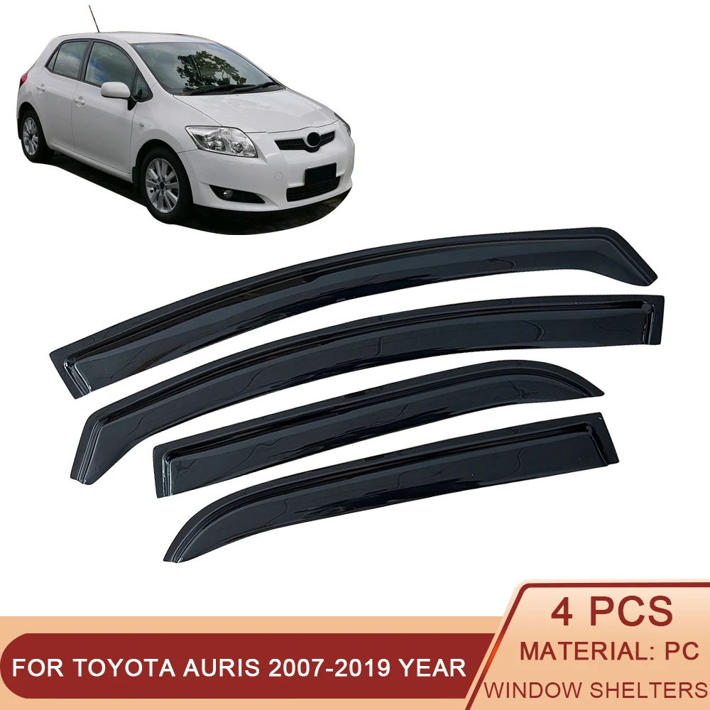 For Toyota Auris E150 E180 2007-2019 Hatchback Black Tinted Car Side Window Visor Guard Vent Awnings Shelters Rain Ventvisor - view 3