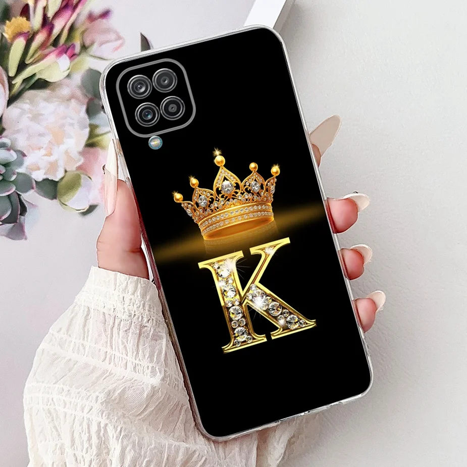 For Samsung Galaxy A12 Case M12 F12 New Crown Letters Cover Soft Silicone Phone Cases For Samsung A12 M 12 Galaxy M12 F12 Bumper