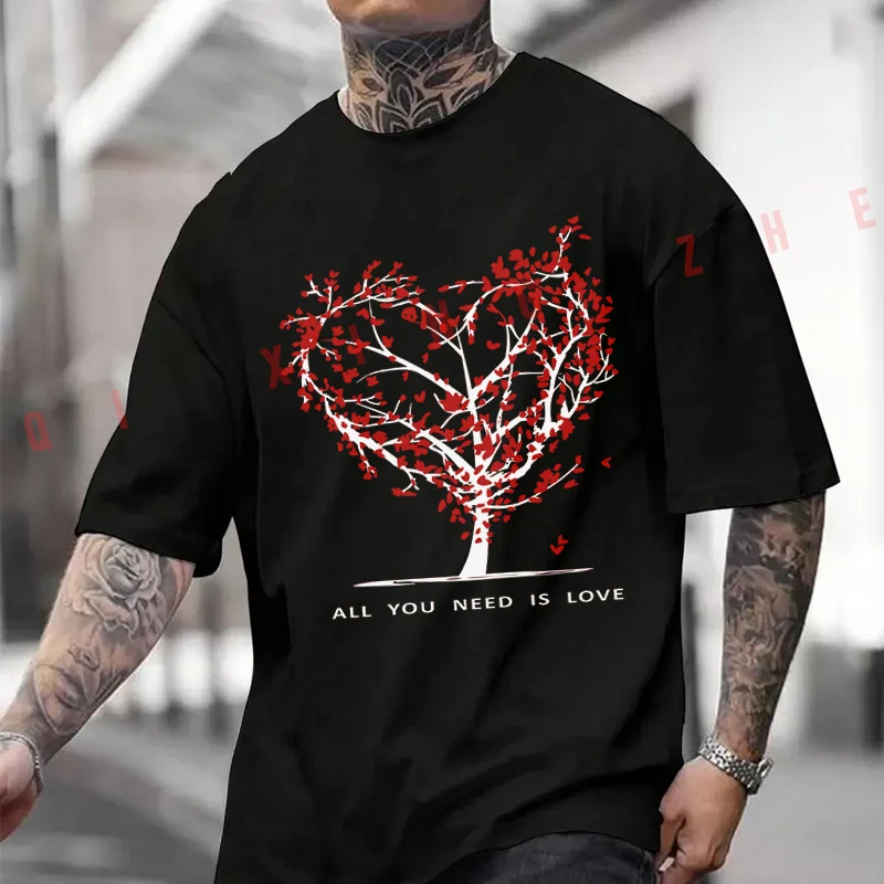 

Футболка с принтом All You Need Is Love Motorcycle, мужская модная футболка с короткими рукавами, изысканный дизайн, незаменимые футболки-топы