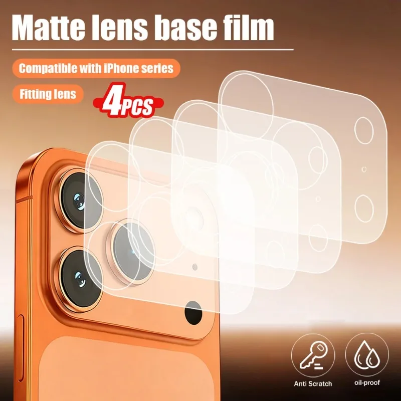 3-5Pcs Matte Lens Fibre Base Protective Film For iPhone 17 Pro Max Air Transparent Fiber Hollow Lens Chassis Film ﻿
