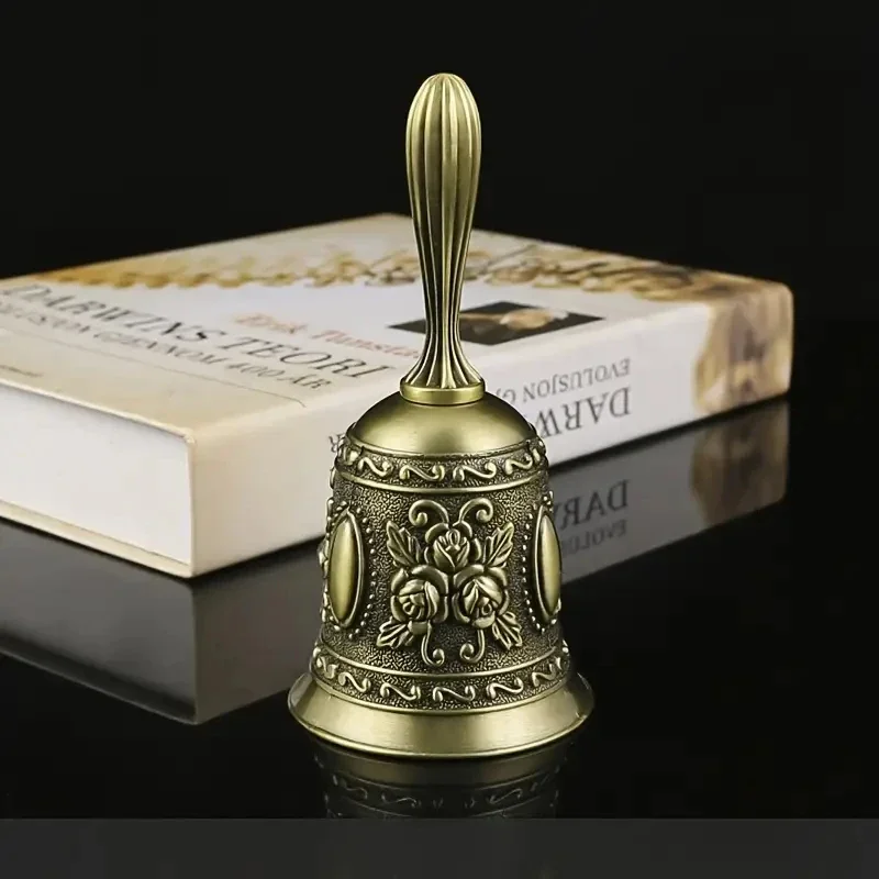 Vintage Bronze Bell Multipurpose Metal Craft Bell with Ringing Tone Decorative Bell for Funeral Religion Ceremony Home Decor